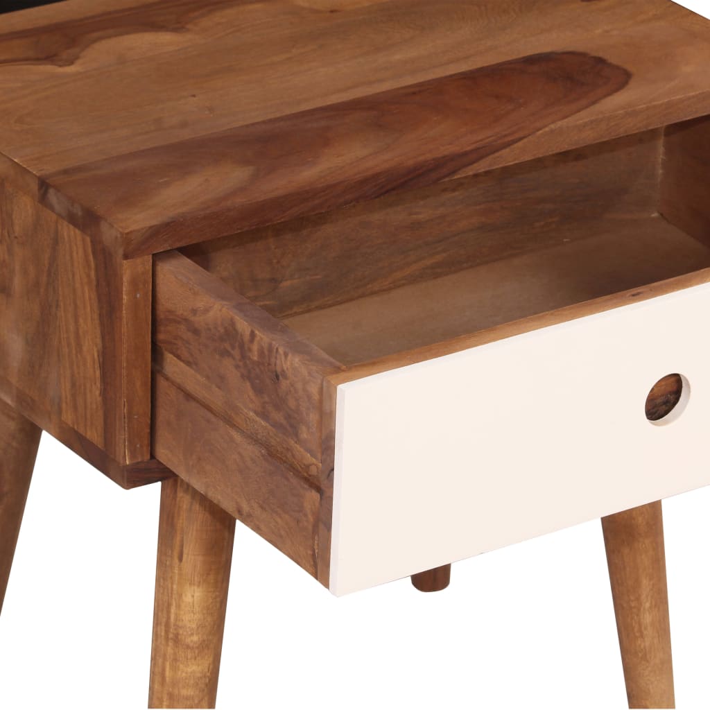 Bedside Table Solid Acacia Wood 45x30x45 cm